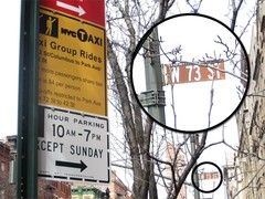 Taxi Share Sign on 73rd Street