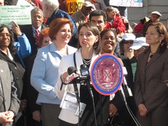 Council Member Jessica Lappin at Rally for Seniors
