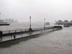 Rain Causes Flooding Along the Battery