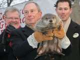Staten Island Chuck Predicts Early Spring, Doesn't Bite Mayor Michael Bloomberg