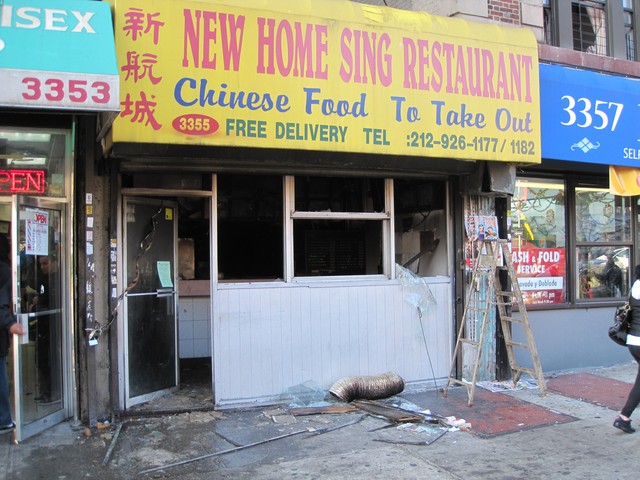 Fire damage at the New Home Sing Restaurant