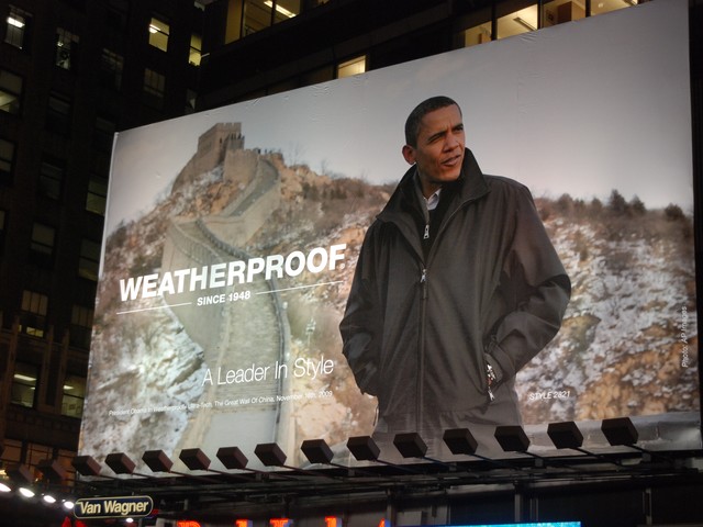 President Barack Obama Turns Accidental Billboard in Times Square