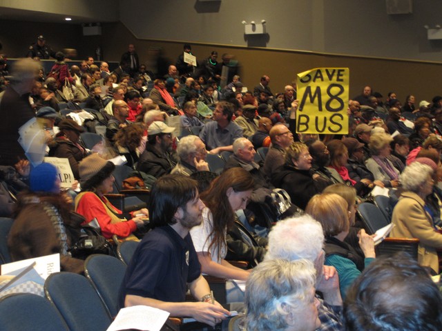 Save the M8 Bus Sign at MTA Public Hearing