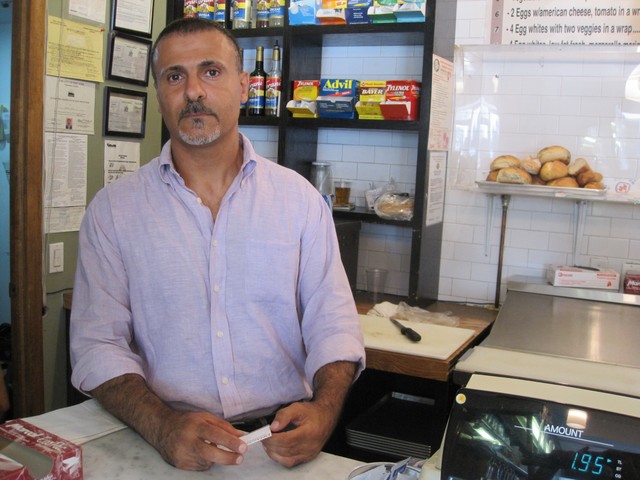 Sammy Nadje operates Jesse’s Express Café and Deli down the block from St. Vincent’s. His 32-year-old family business has suffered since the hospital closed.