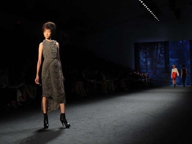 Vera Wang runway show during Mercedes-Benz Fashion Week being held at Lincoln Center.