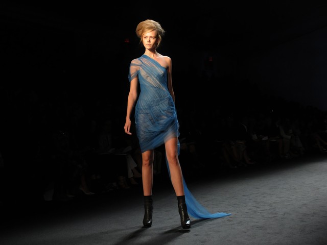 Vera Wang runway show during Mercedes-Benz Fashion Week being held at Lincoln Center.