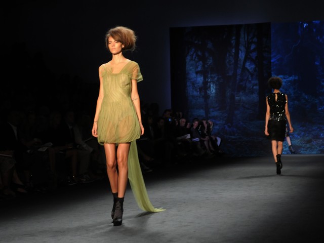 Vera Wang runway show during Mercedes-Benz Fashion Week being held at Lincoln Center.