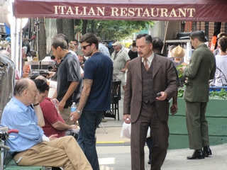The shoot took place at John's Italian Restaurant on East 12th Street.