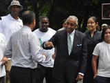 Basketball Legends John Sparks and John Wallace Celebrate New Basketball Courts in Washington Heights