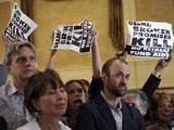 Barack Obama Heckled by Activists at Midtown Fundraiser