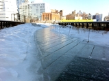 Clearing Ice on High Line Requires Hard Labor and Sunshine