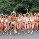 Naked Cowboy Kicks off His Boots with Naked Runners in Their Underwear in Central Park