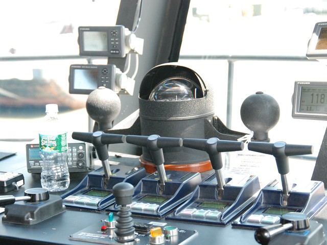 The helm of the new FDNY fireboat.