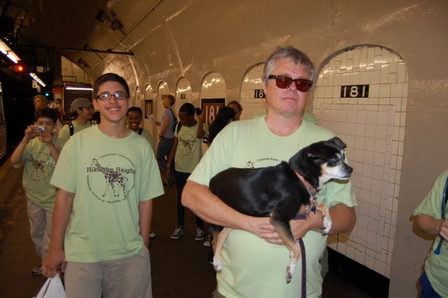 Inwood community group Yes We Can group heads downtown on the subway to begin the hike.