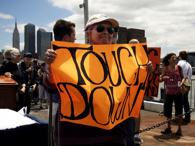 Darcee Vorndran, 55, traveled down from Kingston, New York, to greet Reid.