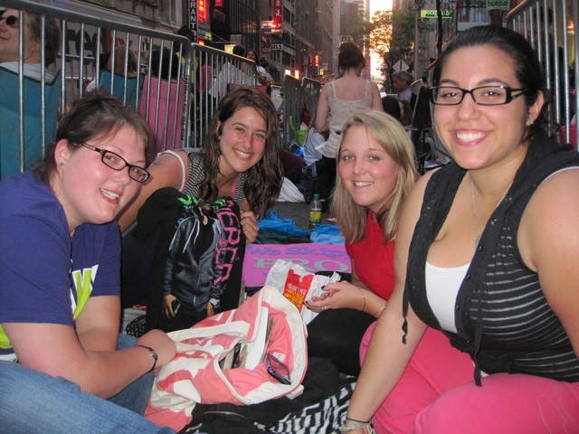 Katelyn Cifelli, 19, from New Jersey and her friends Brianna Kelly, 15, Ceejay van Dkye, 19, and Francesca Giammona, 19, from Long Island, got their spot on line at 4 p.m. on Thursday.