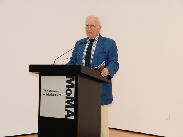 Henri Matisse's grandson, Claude Duthuit, speaking at MoMA on Tuesday about the museum's new exhibition, 