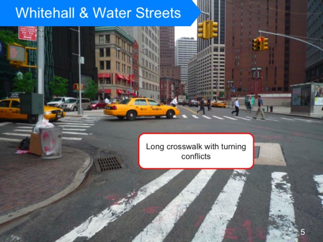 Water Street's width makes it difficult to cross.