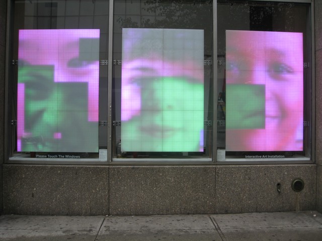 One panel of what will be a giant interactive design by artist Robert Stratton has already been installed.