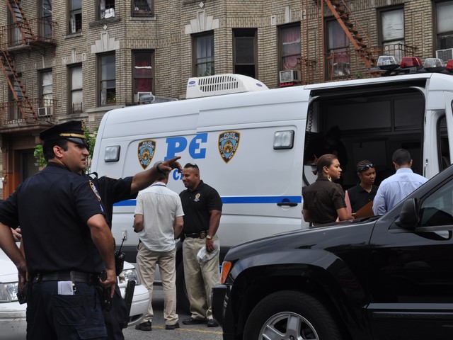Dozens of police officials were at the scene.