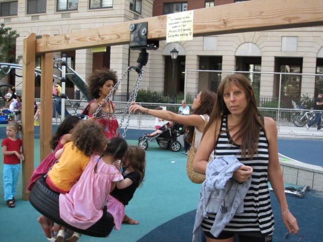 Justine Cuccia, whose daughter was injured on the swing in May, was angry that the state put it back up.