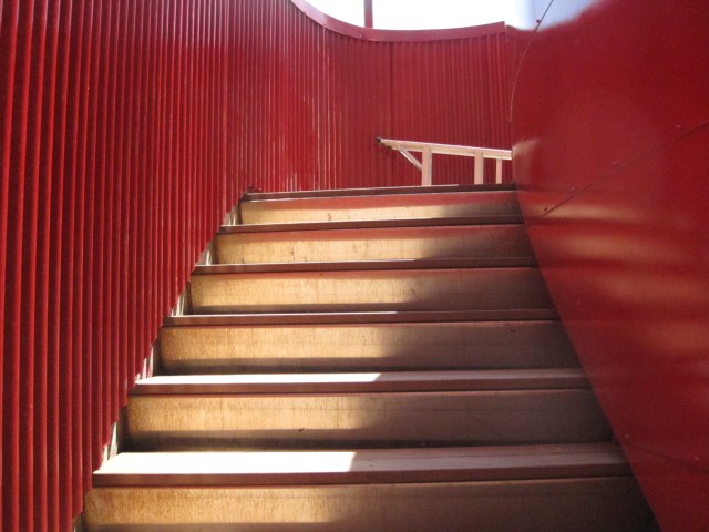 Stairs leading up to the crow's nest lookout.