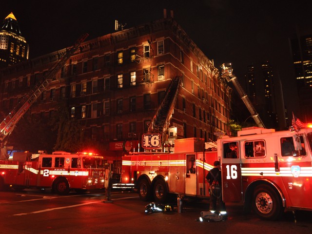 Eleven people, including five firefighters, sustained minor injuries in Wednesday's blaze.