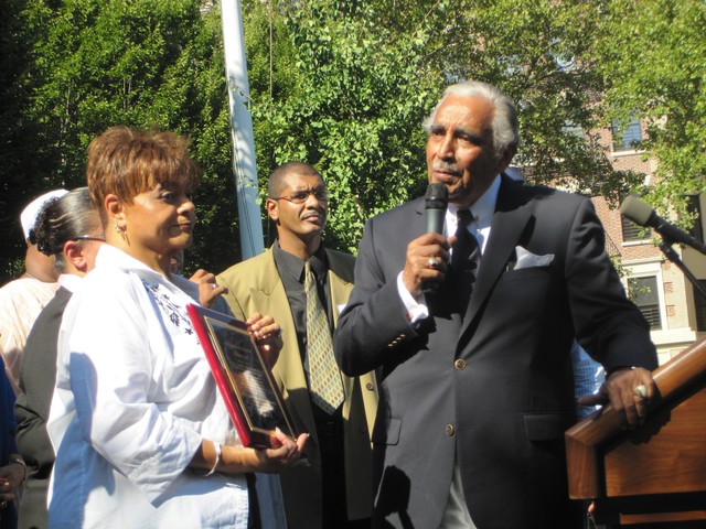 Rangel with City Councilwoman Inez Dickens.