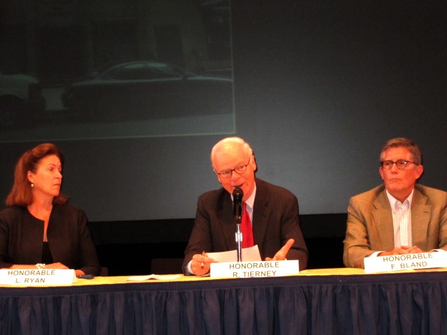 Landmarks Commission Chairman Bob Tierney, center, said 45-47 Park Place 