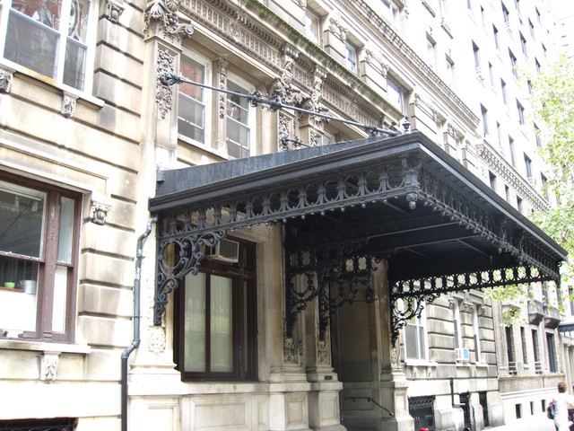 Ornate details are common on historic buildings along West End Avenue.