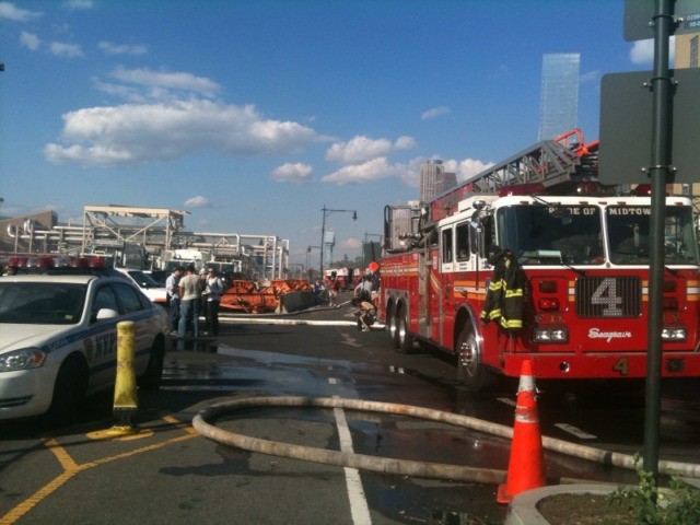 Firefighters and police officers responded to the West SIde blaze.