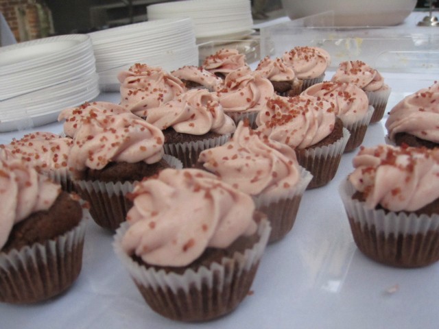 Chocolate raspberry cupcakes from Made Fresh Daily.