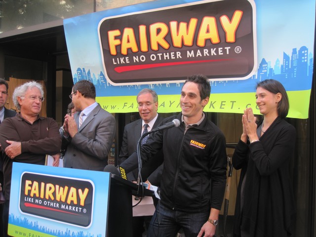 CEO Howard Glickberg (far left) emphasized that Fairway is a family tradition that continues with his son and Executive Vice President, Dan Glickberg, (r.).