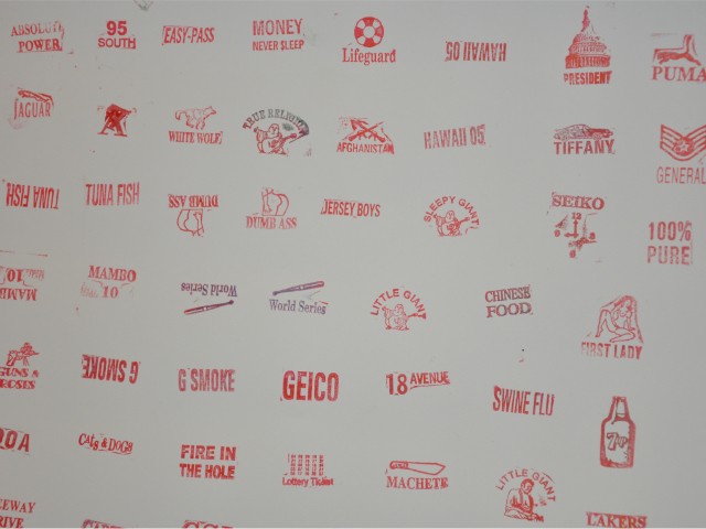 Stamps used by alleged theater district drug dealers arrested Thursday.