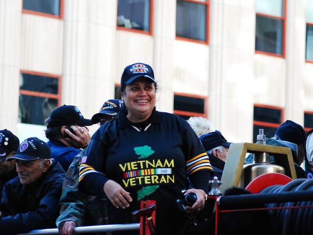 Thousands of service men and women marched down Fifth Avenue for the the 91st annual New York City Veteran's Day Parade Thursday.
