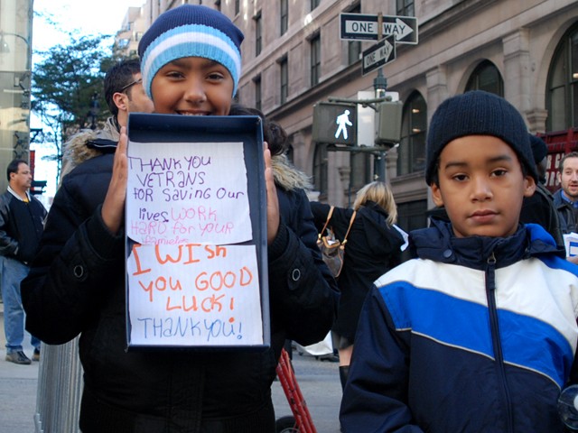 Thousands lined Fifth Avenue to show their support.