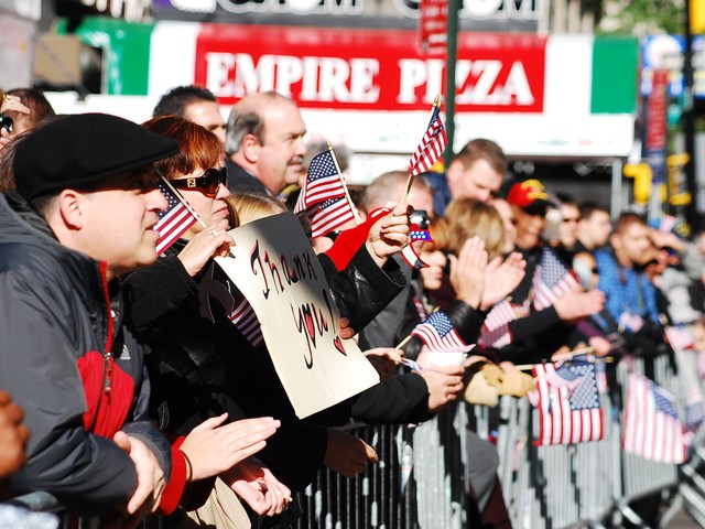 Thousands lined Fifth Avenue to show their support.