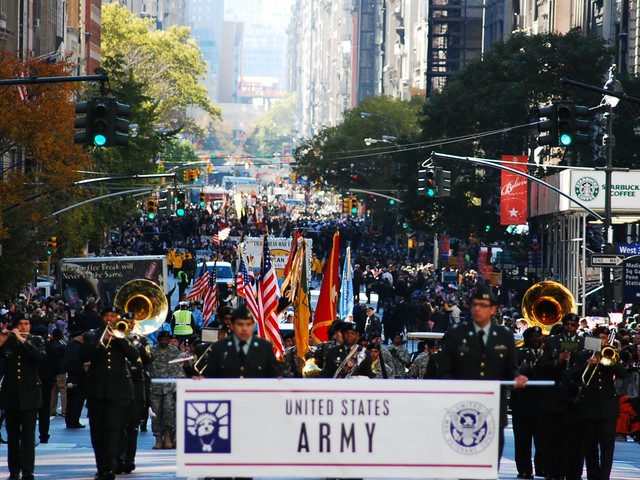 Thousands of service men and women marched down Fifth Avenue for the the 91st annual New York City Veteran's Day Parade Thursday.