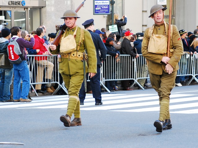Thousands of service men and women marched down Fifth Avenue for the the 91st annual New York City Veteran's Day Parade Thursday.