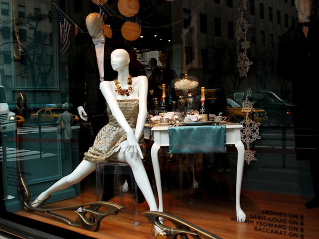 Several designers created one-of-a-kind pieces for the display at Saks Fifth Avenue.