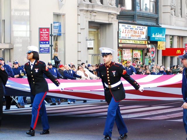 Thousands of service men and women marched down Fifth Avenue for the the 91st annual New York City Veteran's Day Parade Thursday.