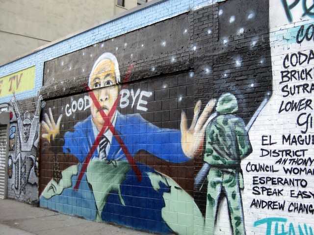 The edited mural following Obama's win.