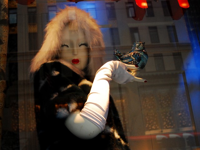 The fantasy travel scenes at Bergdorf Goodman.