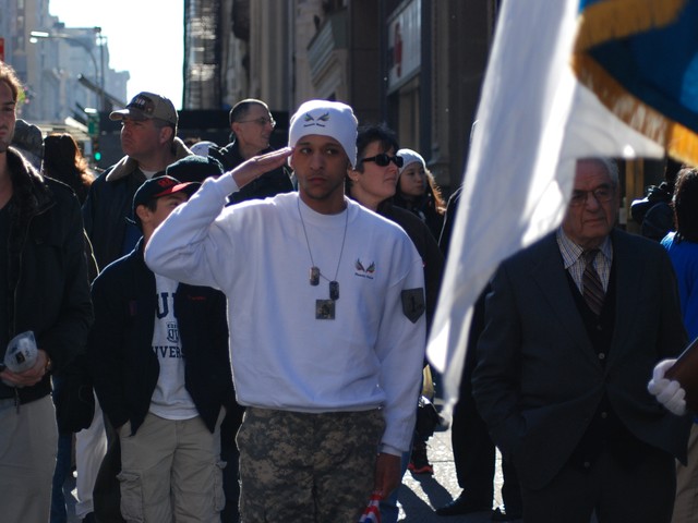 Thousands of service men and women marched down Fifth Avenue for the the 91st annual New York City Veteran's Day Parade Thursday.