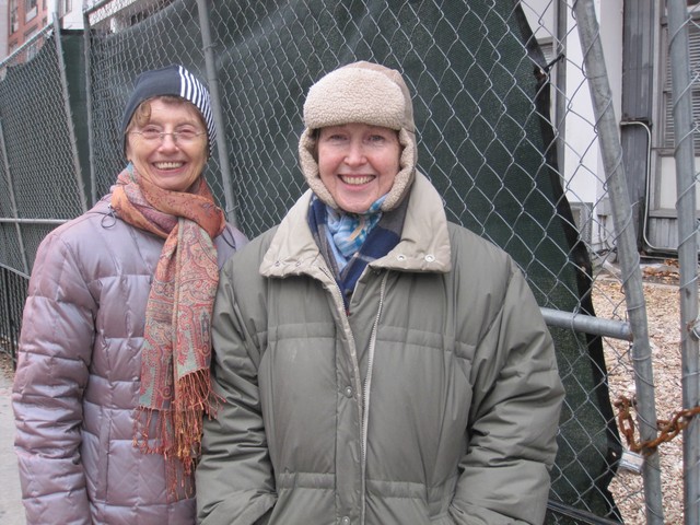Long-time resients Barbara Backer (left) and Judy Magida are concerned about the impact cleanup efforts on the community.