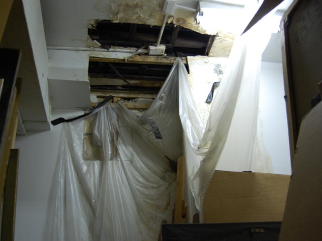 A photo taken in December of an art storage room in the National Arts Club.