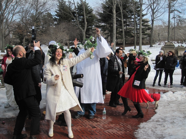 Couples celebrate after being declared 