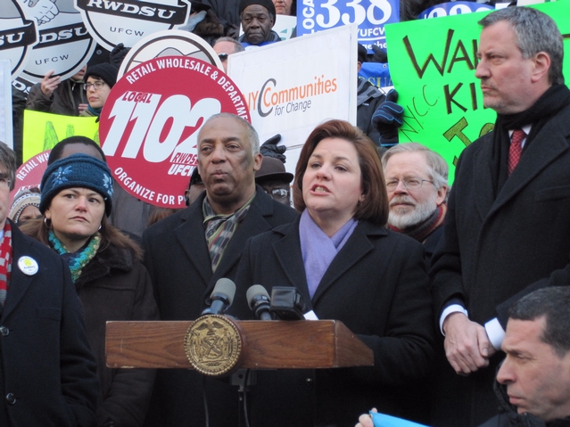City Council Speaker Christine Quinn blasted the company for not appearing at the hearing, accusing them of 