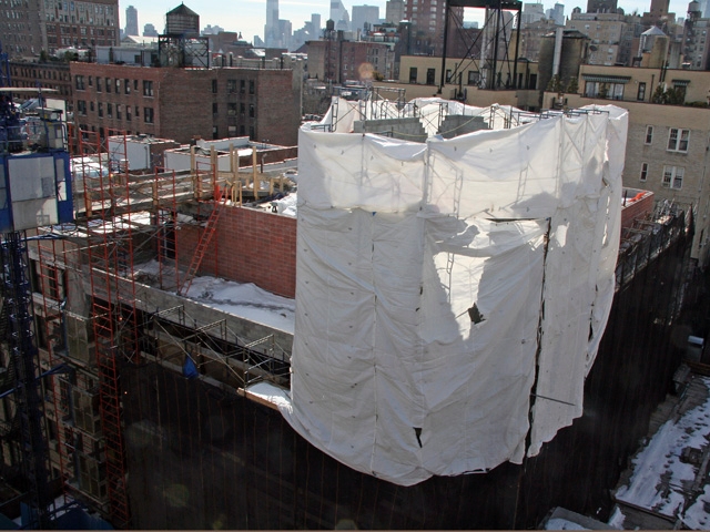 Work on the structure was halted after the accident on Feb. 9.