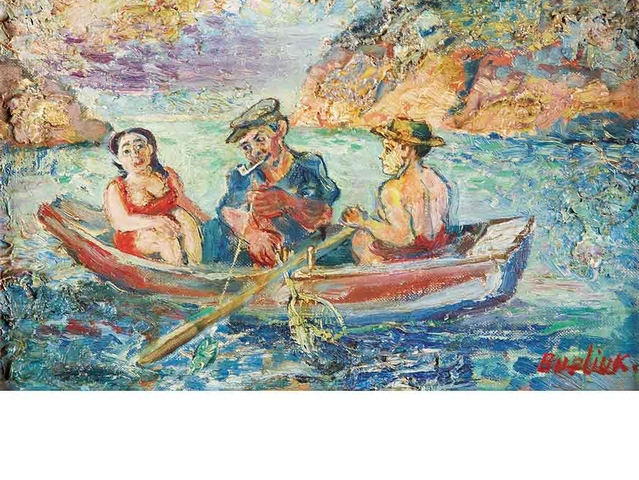 David Burliuk,1882-1967, Fishing. Estimate: $7,000 - 9,000
Sold for $12,500